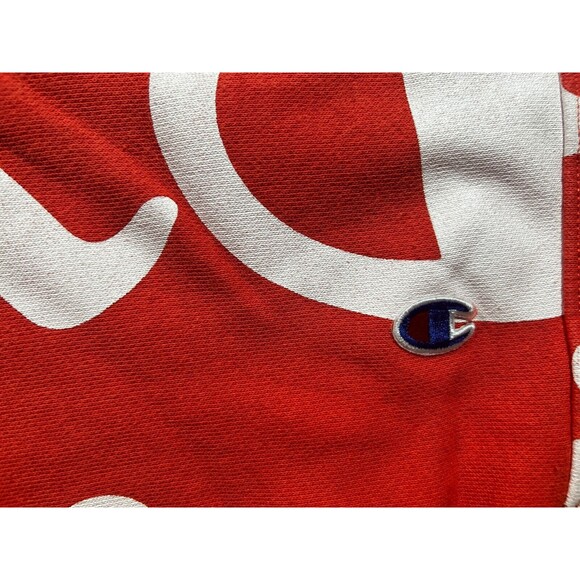 Champion Mens Sweat Shorts Reverse Weave Salmon Red White Pink Size 2XL XXL EUC - Picture 2 of 8